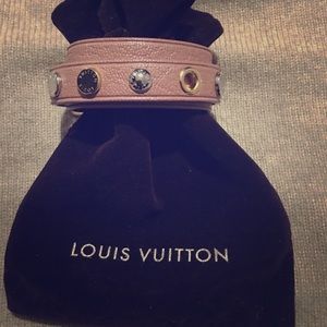 NWT Authentic Louis Vuitton Leather Bracelet Taupe